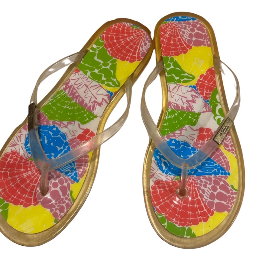 Lilly Pulitzer Sandals Flip Flop Floral Size 10 - Picture 6 of 7